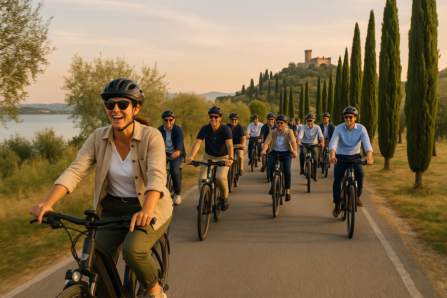 E-bike tour corporate sulla Greenway del Trasimeno