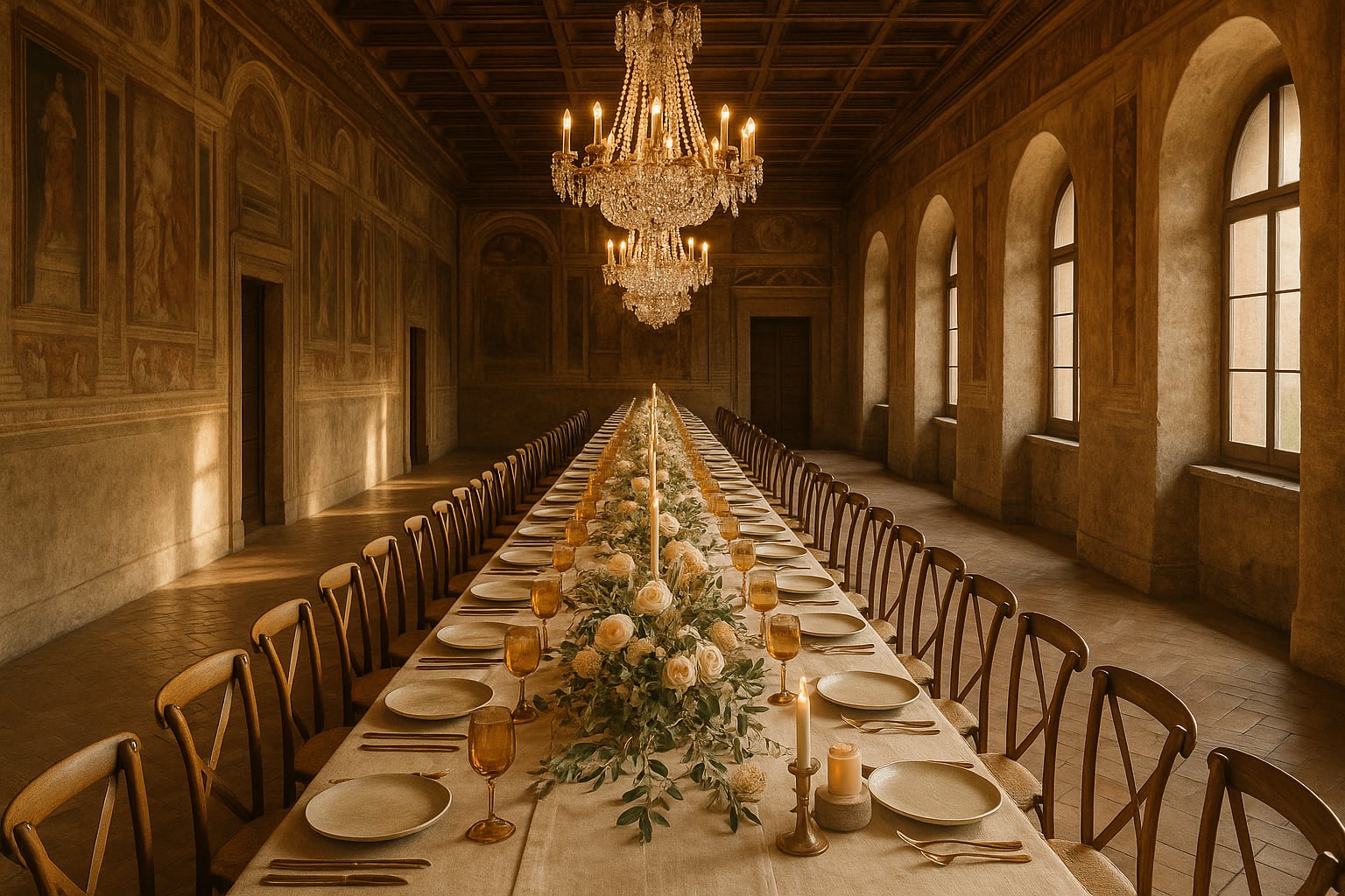 Tavolata imperiale luxury per matrimonio